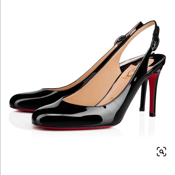 Christian Louboutin Patent Miss Gena Sling Pumps - Picture 1 of 7